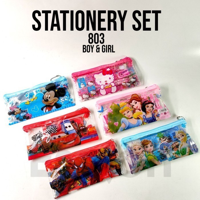 

ACEH. NONO 130896 Tempat Pensil set paket stationery 7in1 - motif cewe