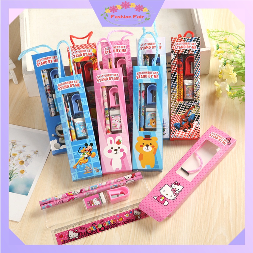 

FASHION FAIR S5989 Set Alat Tulis 5 in 1 / Set Alat Tulis Kartun / Set Alat Tulis 5 in 1 Lucu / Set Alat Tulis Anak Motif Kartun
