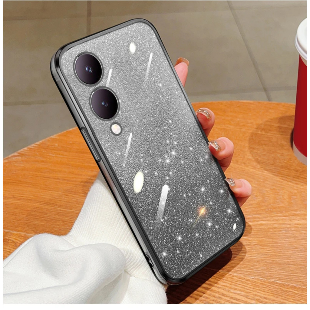 Soft Case Import Vivo Y17s Luxury Gliter Tpu Silicon Plating Clear Handphone