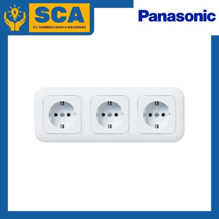 Stop Kontak 3 Lubang Panasonic Putih Stop Kontak Triple WEJ7823