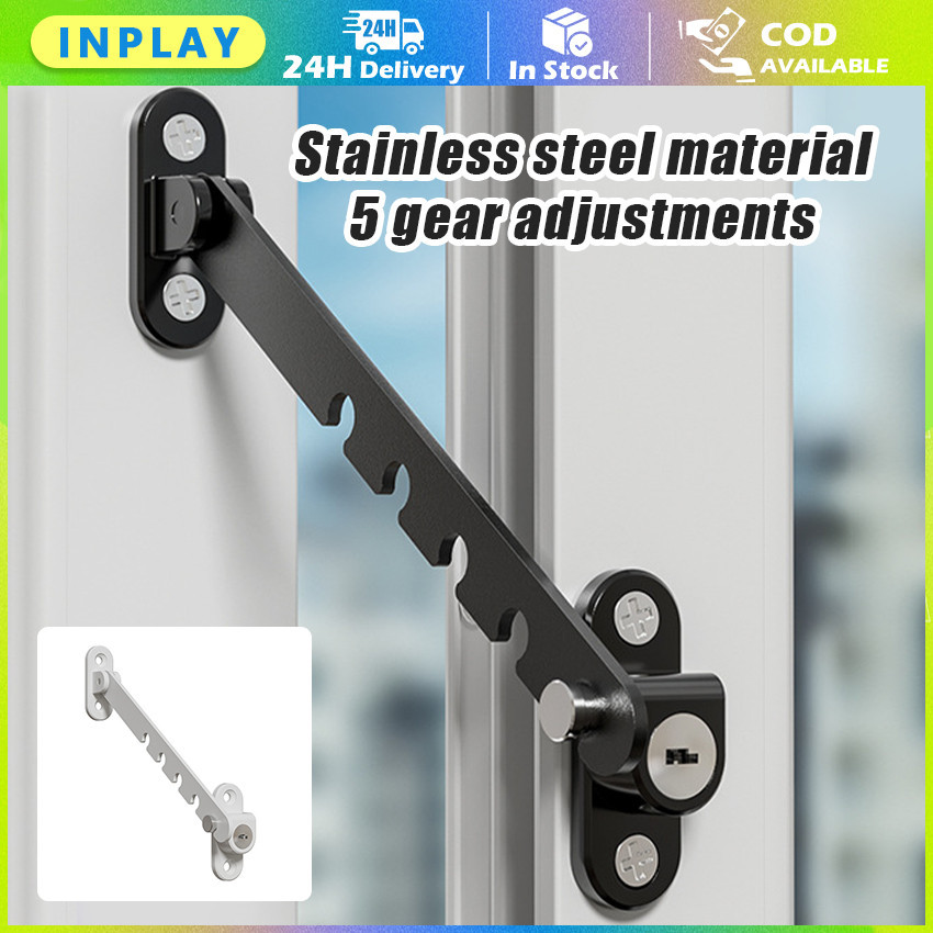 Penahan Jendela Lamskar Ramskar / Hak Angin Jendela Stainless Tebal Kunci / Pengaman Jendela Safety 