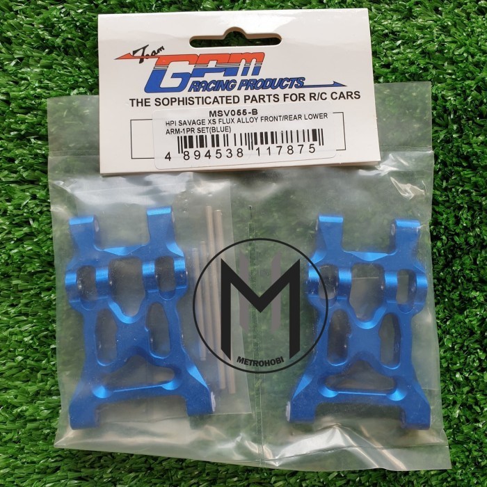 HPI Savage XS Flux Aluminum Front/Rear Lower Arm - 1 Pr Set Blue