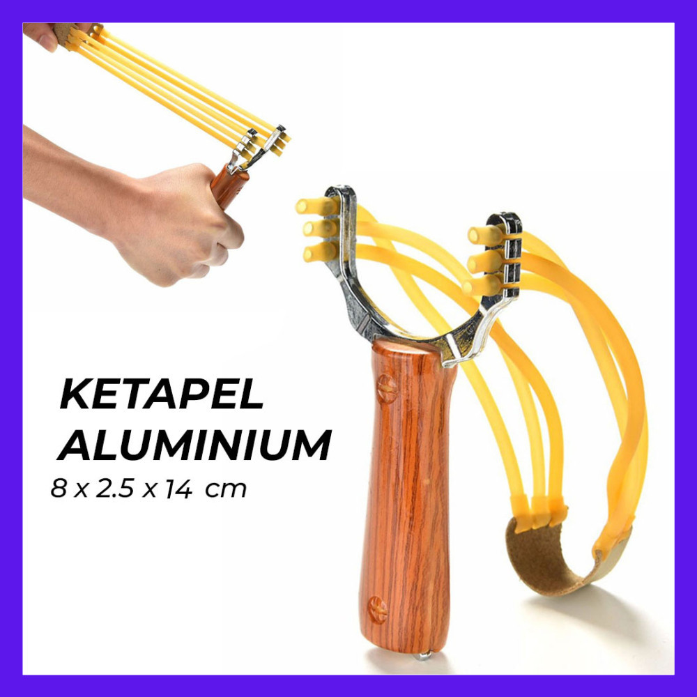 TokoMaspul-COD-Katapel Berburu Slingshot Aluminium Alloy Ketapel Berburu Plintengan Burung Ikan Allu