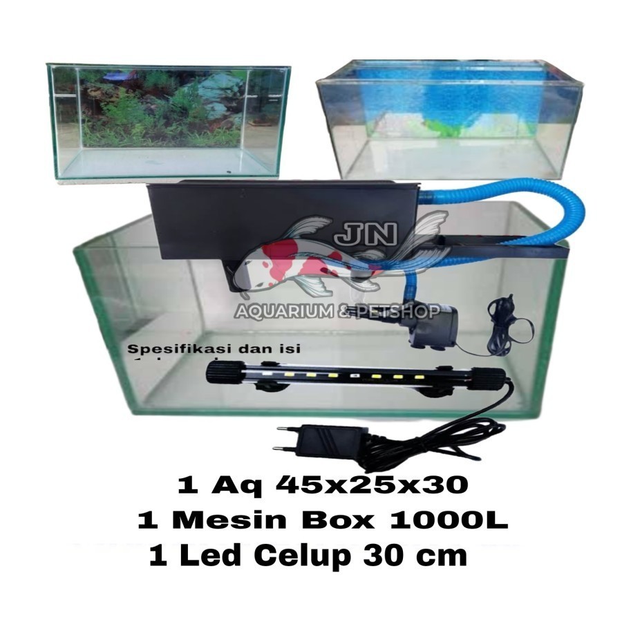 Paket Aquarium 45x25x30 Hiasan Aquarium