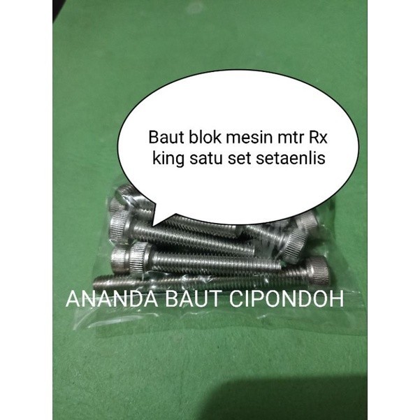 Baut blok mesin motor Rx king satu set setaenlis