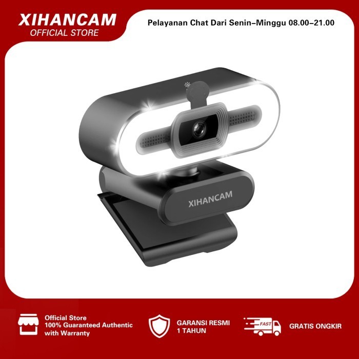 XIHANCAM 1080P Webcam Pc Ring Light Kamera Webcam laptop untuk zoom