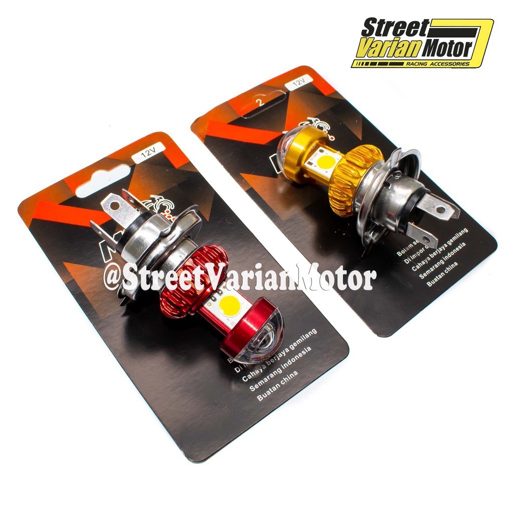 Lampu Depan Motor 2 Sisi  LED H4 HS1 AC DC