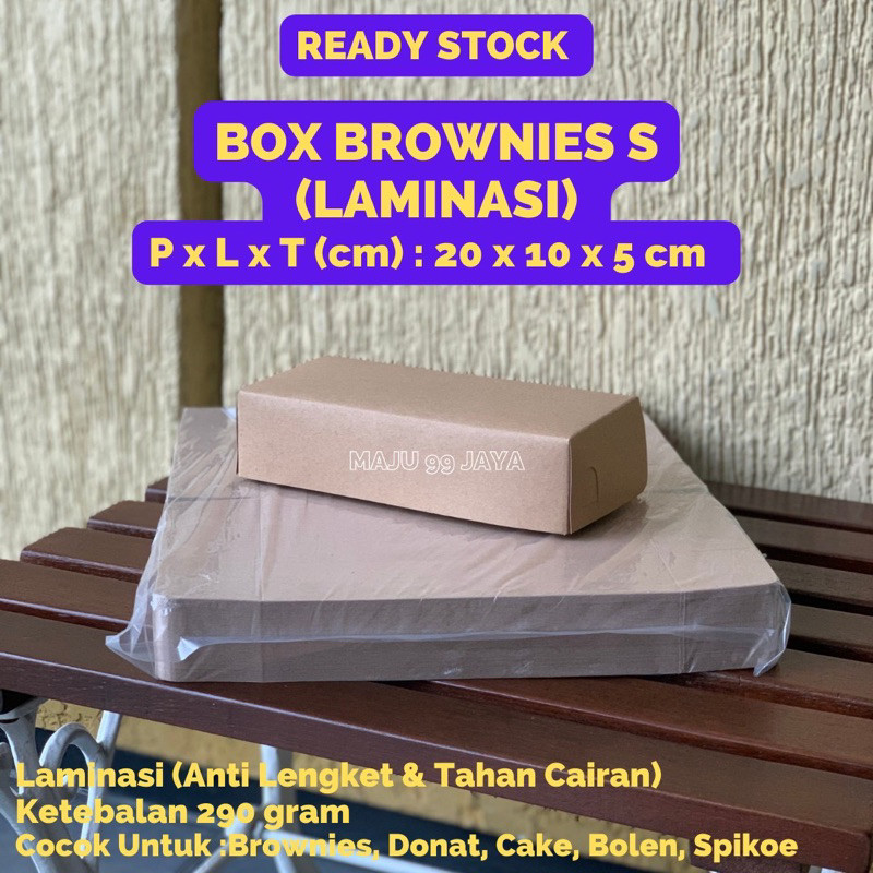 

Dus Box Brownies S / Box Roti Bakar Kraft Coklat Ukuran 20x10x5 cm Laminasi