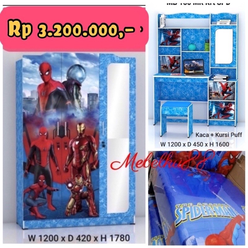 Promo Termurah Paket tempat tidur anak lemgakp dengan meja belajar dan lemari by Medanhome