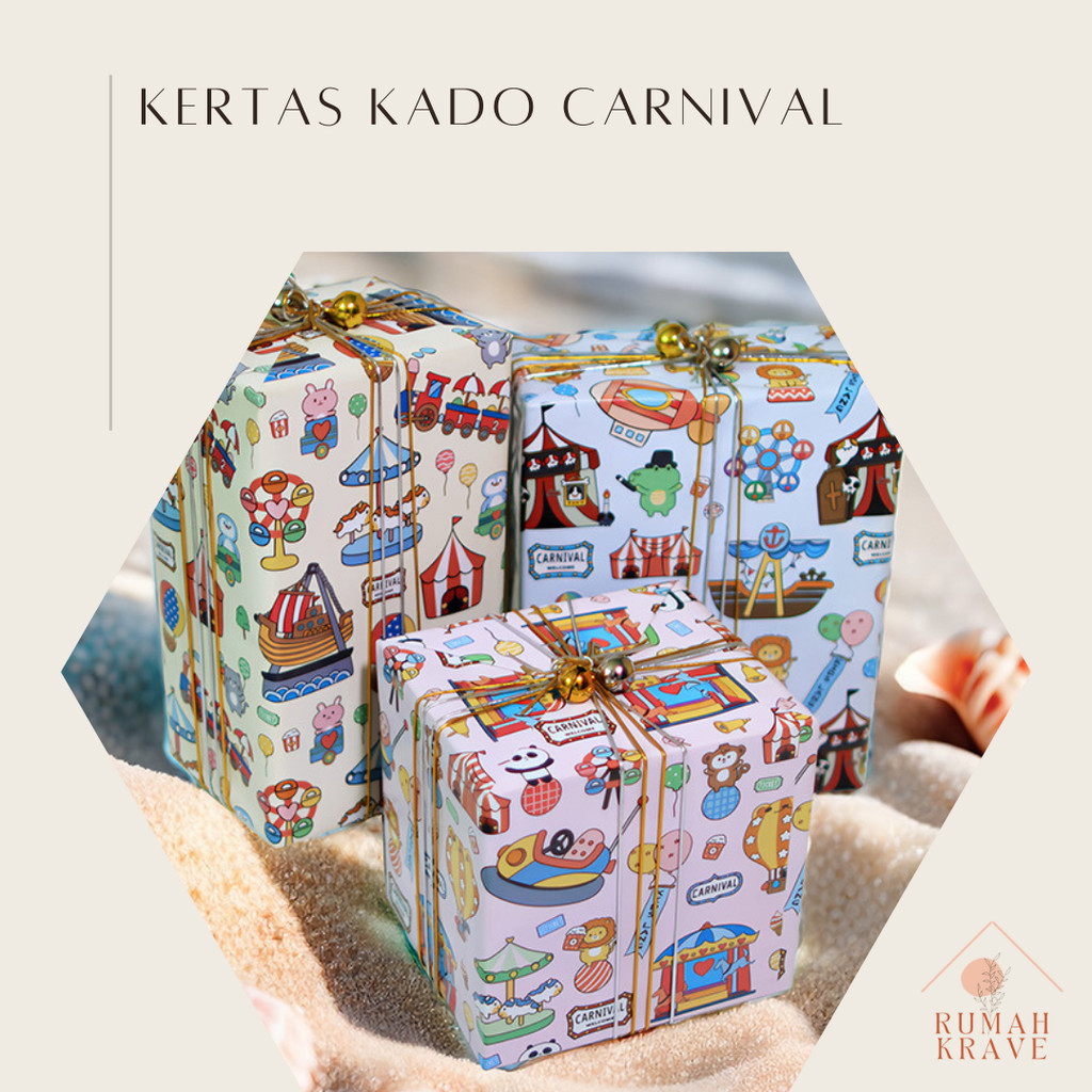 

RUMAH KRAVE - Kertas Kado Carnival 50x70cm Kado Anak Lucu