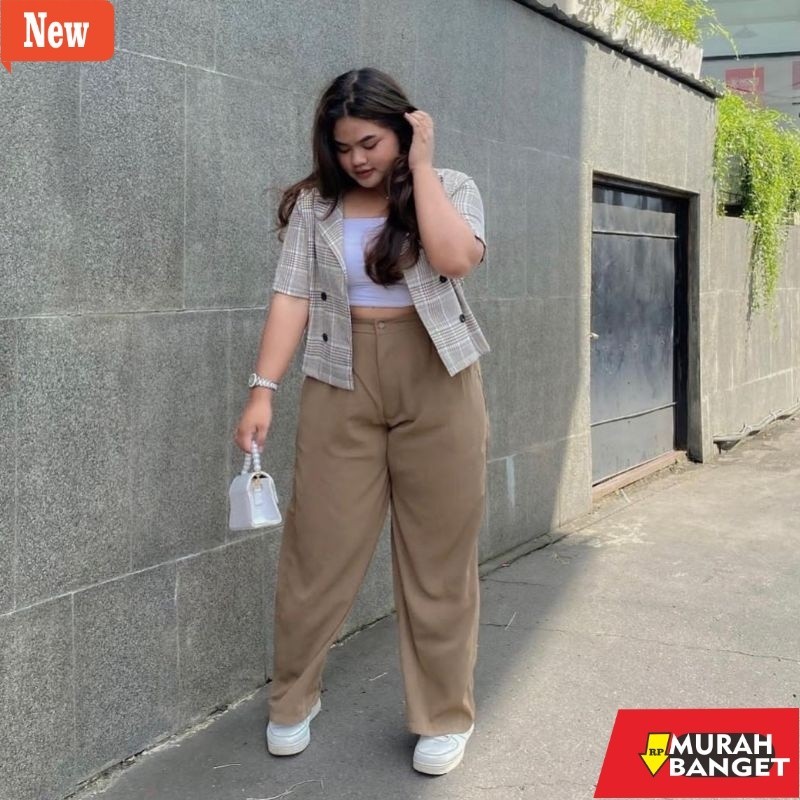 Celana panjang kerja wanita yg terbaru- BAGGY PANTS JUMBO CELANA BAHAN WANITA CELANA PANJANG WANITA 
