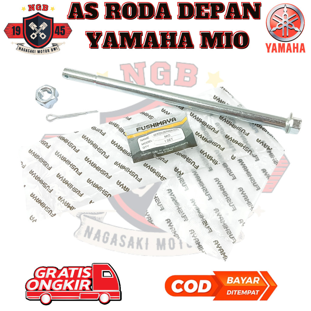 As Roda Depan Yamaha Mio Satu Set Mur & Baut - As Roda Depan Mio + Mur - As Roda Depan Mio + Baut
