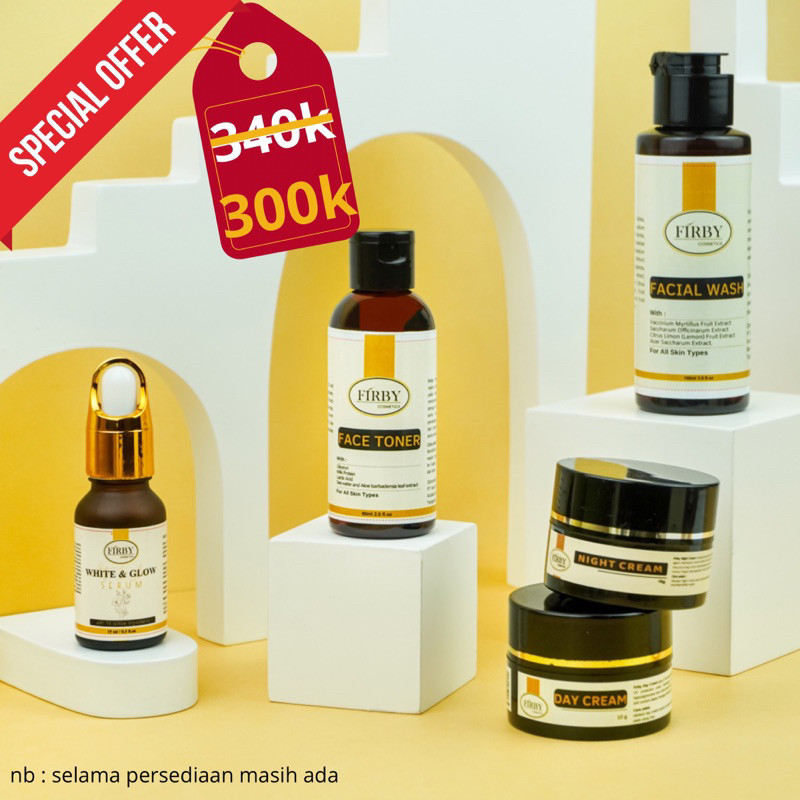 FIRBY PAKET WAJAH KOMPLIT/ SKINCARE BPOM /PEMUTIH WAJAH BPOM TERLARIS