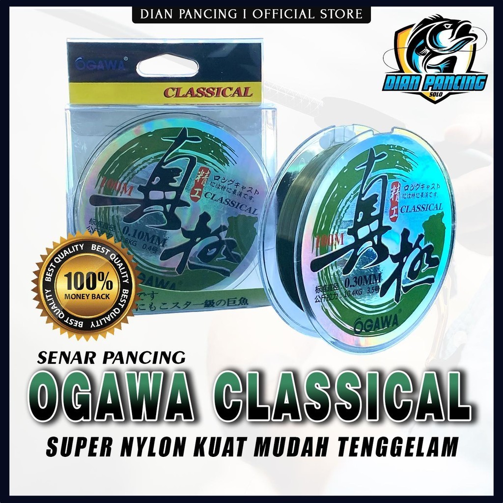 Senar Pancing OGAWA Classical 100M Super Nylon Kuat Mudah Tenggelam pancing