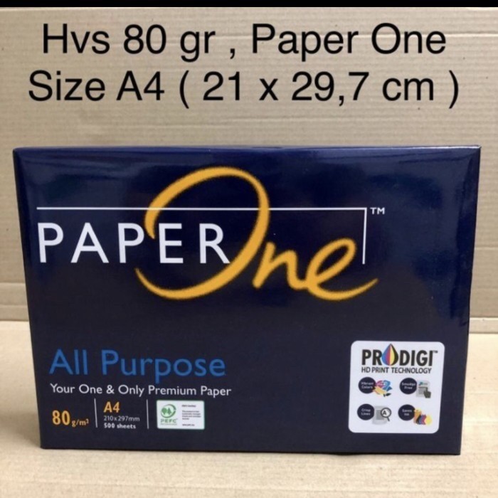 

promo ✨ -Kertas Hvs putih A4 80 gr Paper One