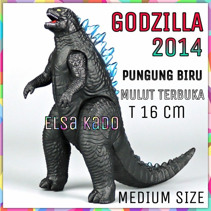 FIGURE GODZILLA 2014 MAINAN MONSTER KAIJU MOVIE - MEDIUM BIRU B