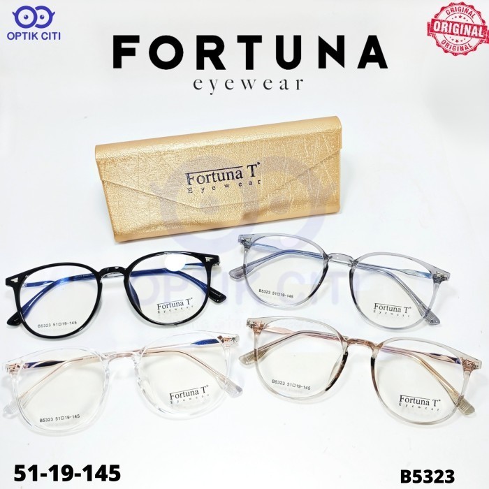 Frame Kacamata Bulat Pria Wanita Fortuna 5323 Original