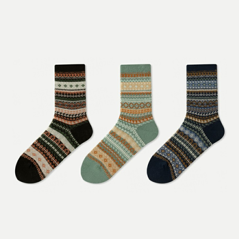 Retro stockings female stockings autumn and winter thickened double needle argyle stockings Japanese