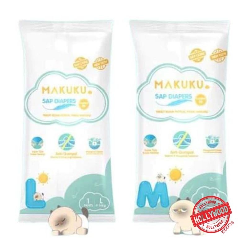 HK MAKUKU diapers comfort fit renceng M L
