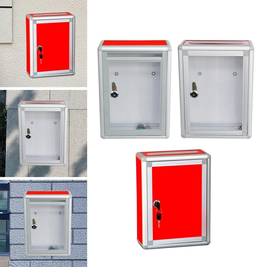 

Suggestion Box with Lock Storage Container Metal Ballot Box Donation Box for School Voting Bar Fundraising Charity Donation