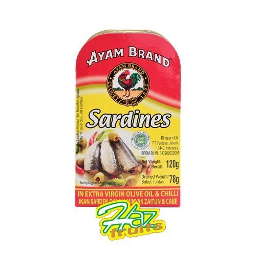 

Ayam Brand Sarden Kaleng Extra Virgin Olive Oil Pedas 120 Gram