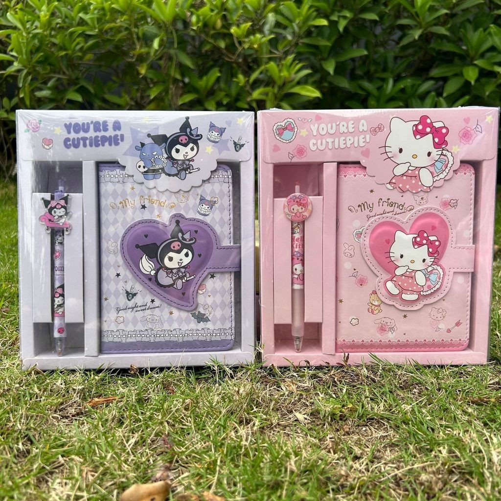 

Notebook 2 in 1 Buku Tulis Anak Sanrio Magnet Buku Memo dan Pen Kuromi Cinnamoroll Melody Hello Kitty