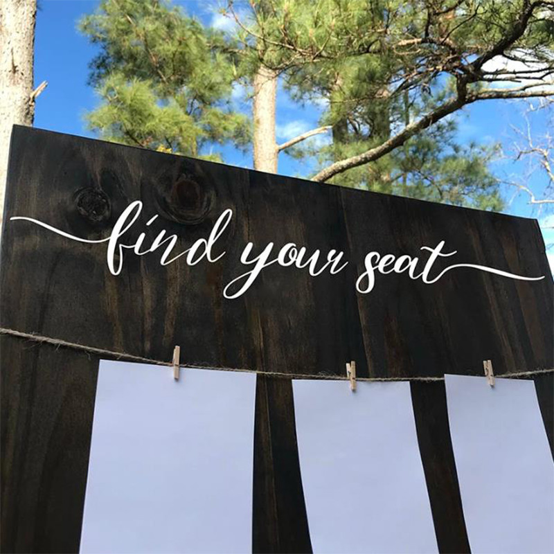 

2pcs Find Your Seat Vinyl Decal Wedding Sign Mirror Sticker Welcome to Wedding Table Chart Sign Wedding Seating Chart Decoration