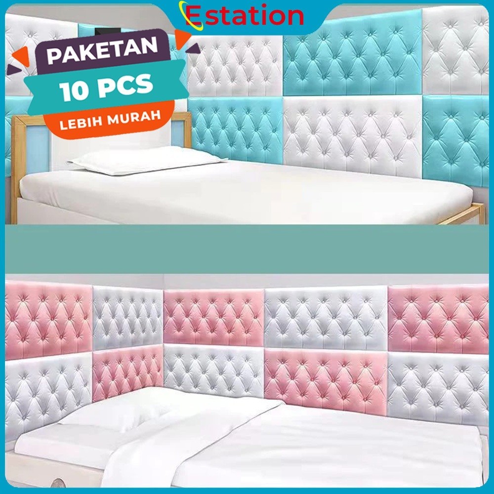 UW21J (PAKET 10 LEMBAR ) Tebal 6mm Wallpaper 3D Foam Kedap Suara Tahan Air Headboard Bed Wallfoam Em