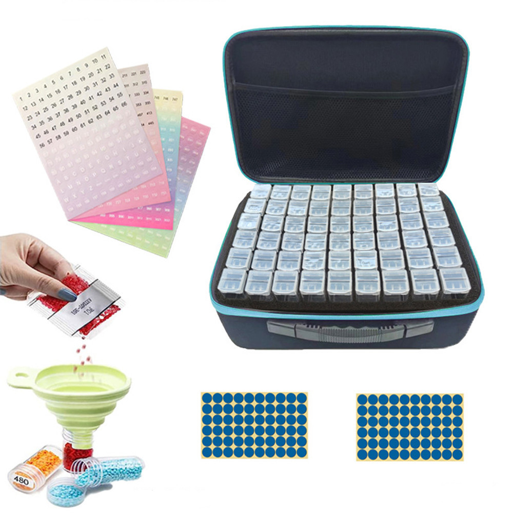 108 Grids Square Bottles Diamond Painting Storage Boxes With Accssories Tool Kit Diamond Painting To