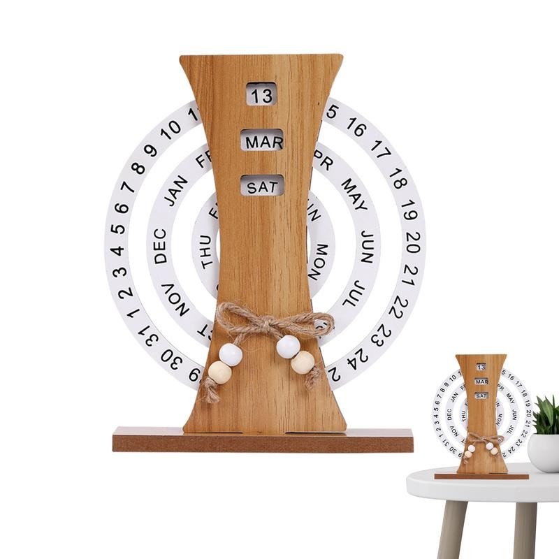 

Wooden Block Calendar Rotatable Reusable Desk Calendar Aesthetic Desk Decor Wooden Calendar For Home Offices