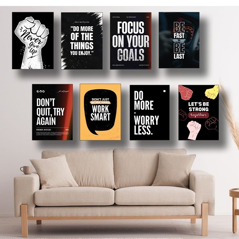 Poster Motivasi - Hiasan dinding penyemangat motivasi hidup - Poster dinding aesthetic