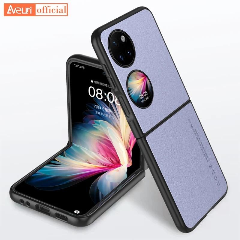 Untuk Huawei P50 Pocket case Serat Karbon Kulit Silicone Shockproof Protection Back cover Untuk Huaw