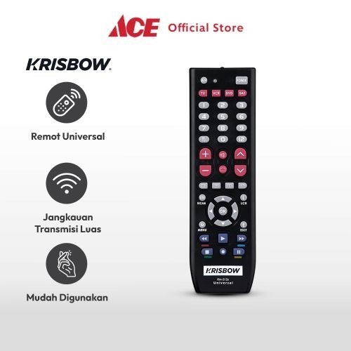 Krisbow Remote Tv Universal 312X - Hitam All In Remote Controller Remot Tv Universal Universal Remot