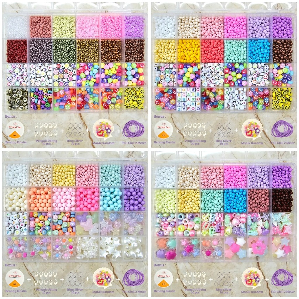 MM88 - Diy Pernak Pernik Gelang 1 Box Mute Manik Manik Pasir - Diy Gelang Manik Manik Aesthetic