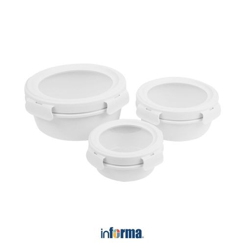 INFORMA APPETITE SET 3 PCS ARIA WADAH MAKANAN ROUND FOOD CONTAINER KOTAK MAKAN FOOD GRADE SERBAGUNA