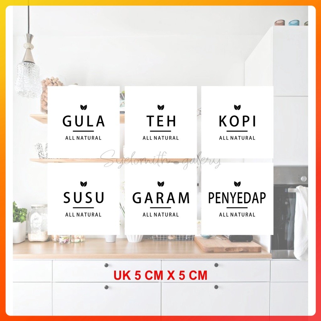 

Sticker Label Bumbu Waterproof All Natural (5X5Cm) Part A - Colorfulolshop 12
