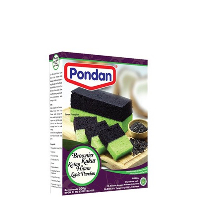 

Pondan Brownies Kukus Ketan Hitam Lapis Pandan Tepung Premiks 300 gr