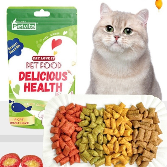 Pet food pevita cemilan kucing puff sandwich cemilan sehat cat snack camilan kucing kering