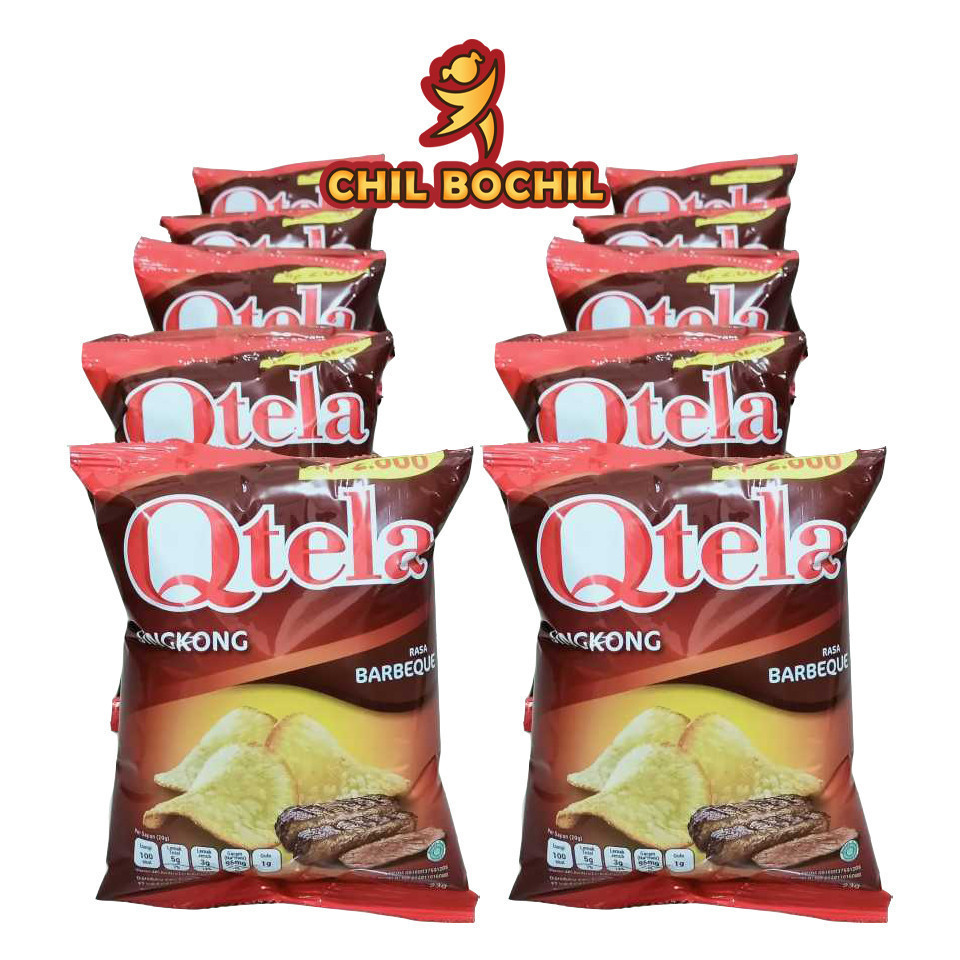 

CHIKI QTELA SINGKONG PER RENCENG ISI ( 10 SACHET X 23 GRAM) - QTELA BARBEQUE PER RENCENG - CHIL BOCHIL