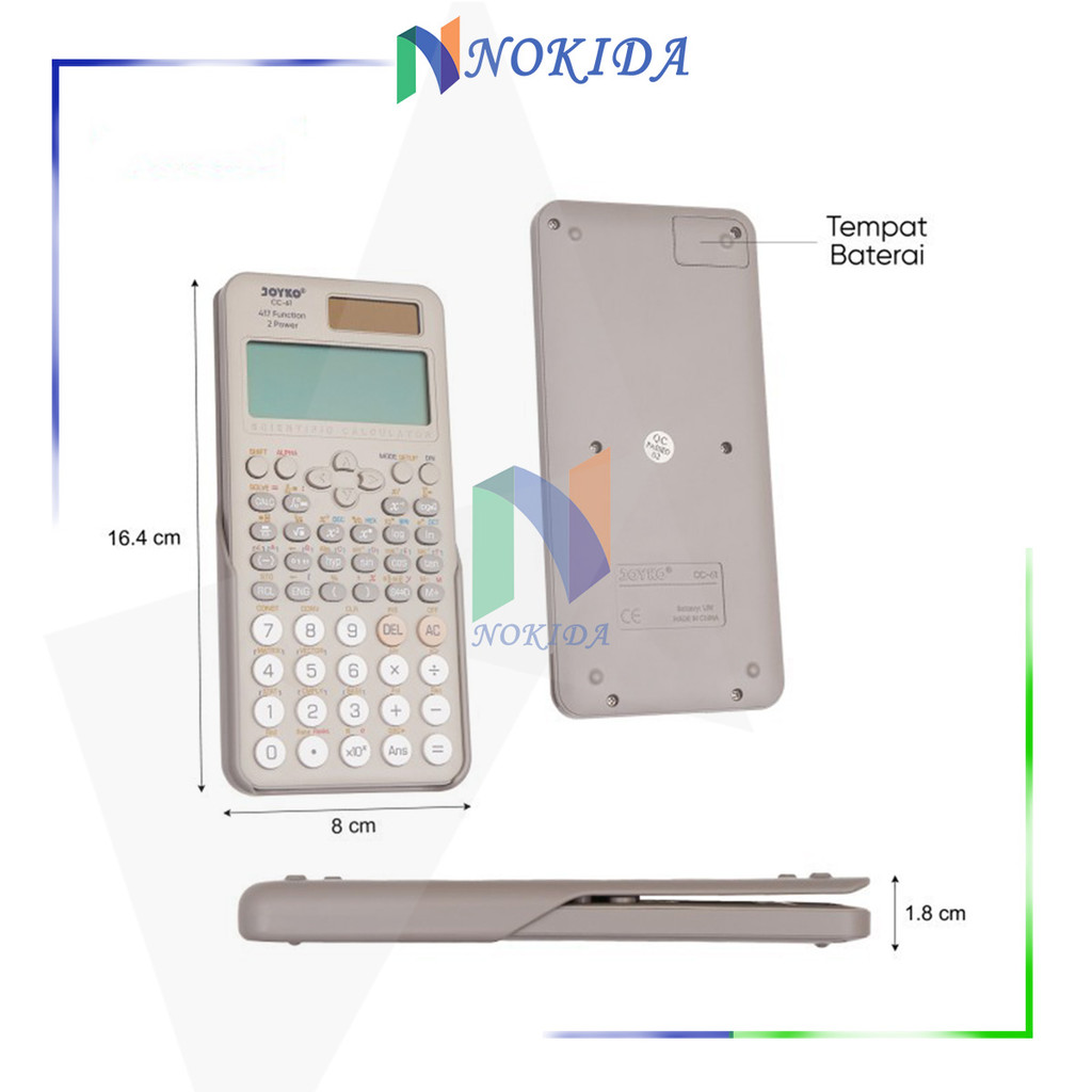 

Nokida Calculator Joyko CC-61 / Kalkulator Ilmiah Scientific 417 Functions Matematika Cos Sin / Check Correct Alat Hitung Jualan