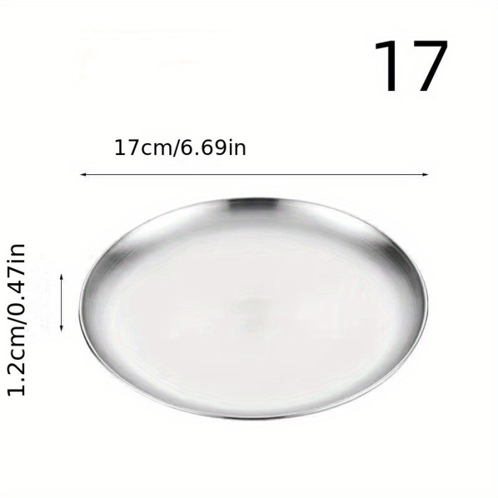 Piring Camping Stainless Steel Tebal Alat Makan Camping Peralatan Camping Outdoor Plate - 17