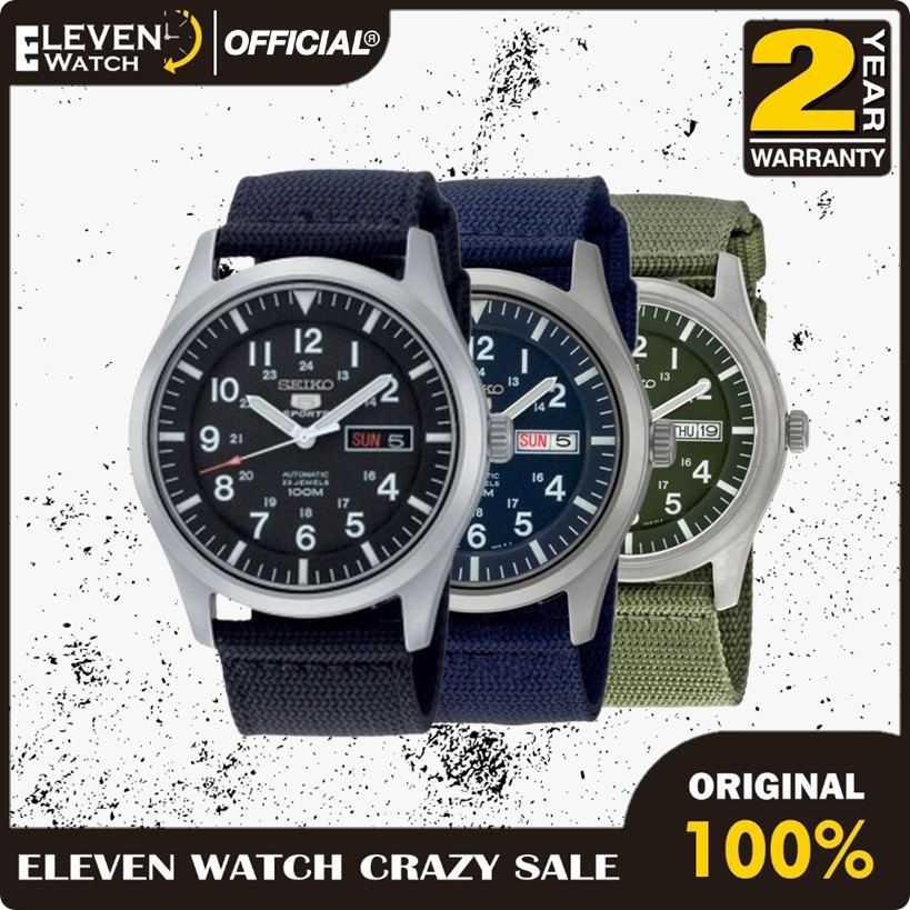 [Promo] Jam Tangan Pria Seiko SNZG09K1 & SNZG11K1 & SNZG15K1 5 Sports Military Automatic Green Dial 