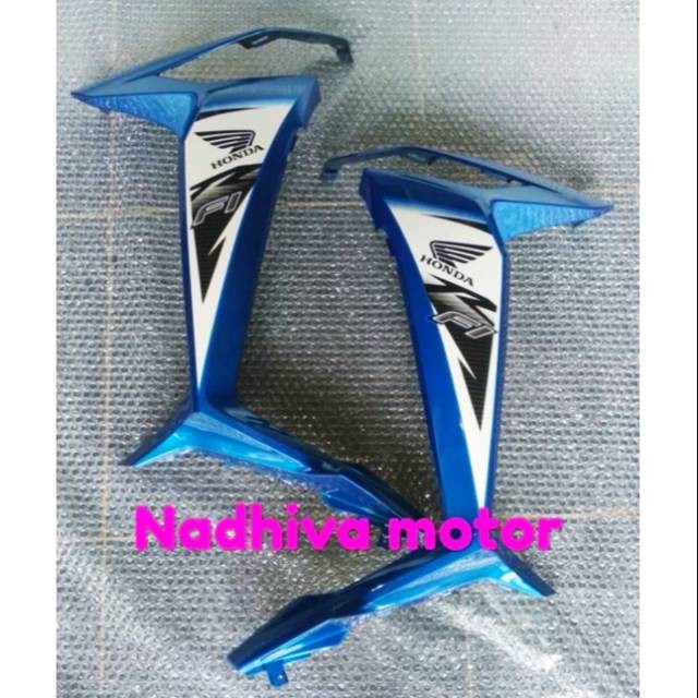 Cover body depan tebeng sayap supra x 125 fi biru