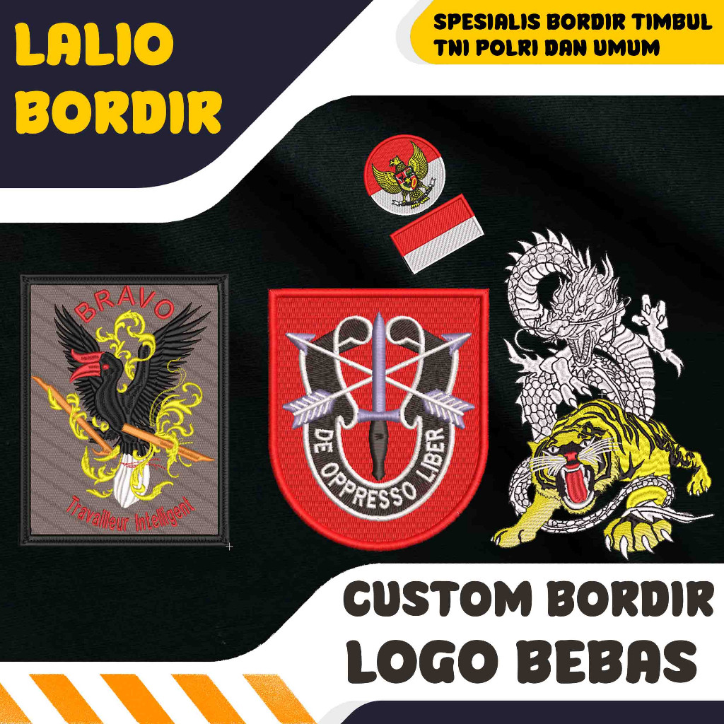 Bordir BORDIR CUSTOM LOGO BEBAS LOGO CUSTOM BISA TIMBUL DAN TIDAK TIMBUL