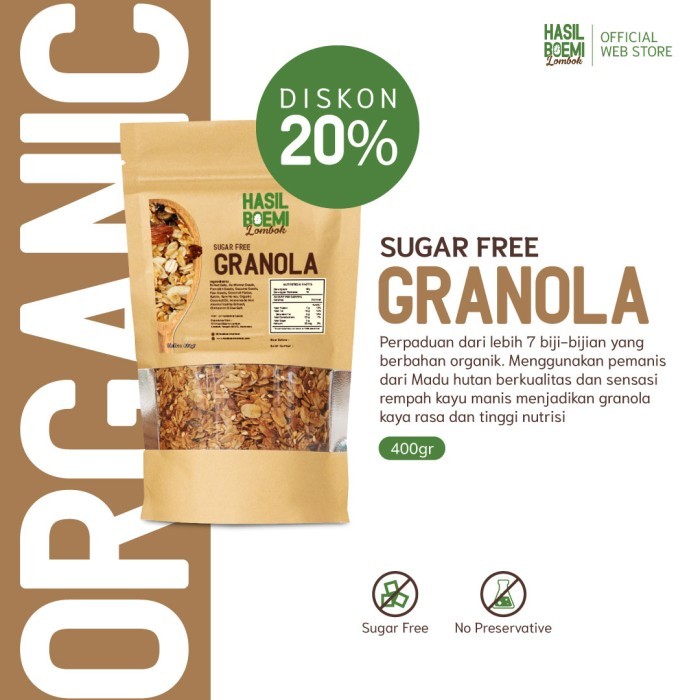 

SUGAR FREE GRANOLA (Vegan Friendly) Aman untuk diet dan diabetes