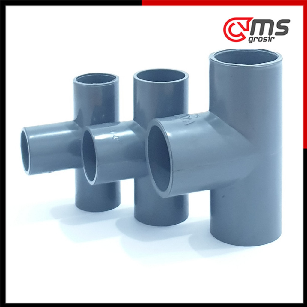 CMS Grosir Tee T Pipa Air (1/2") (3/4") (1") TS PVC / T Pipa Air (1/2) (3/4) (1) Inch