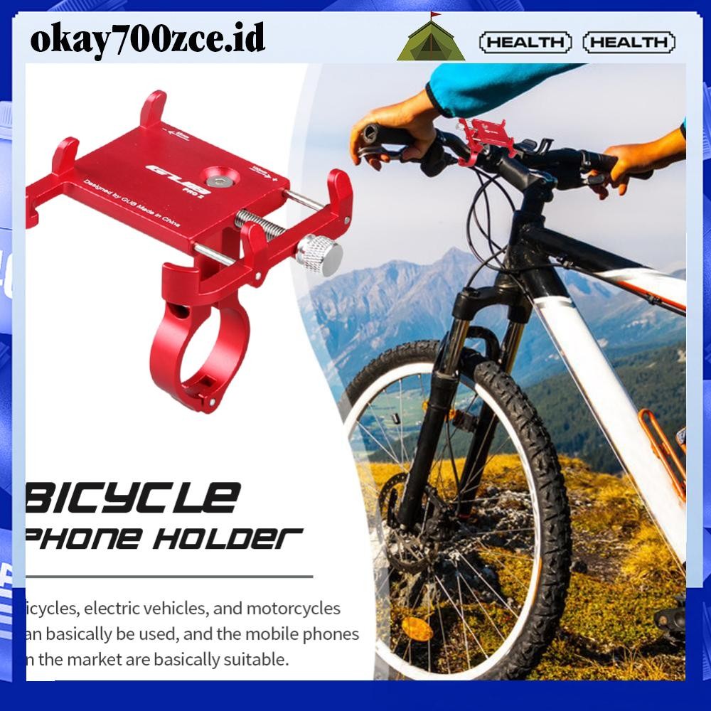 [OKA-id] Bicycle Phone Mount Aluminium Alloy Bike Handlebar Stand Cycling Accessories