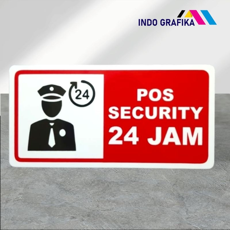 

Akrilik sign label POS SECURUTY 24 JAM. 30x15cm