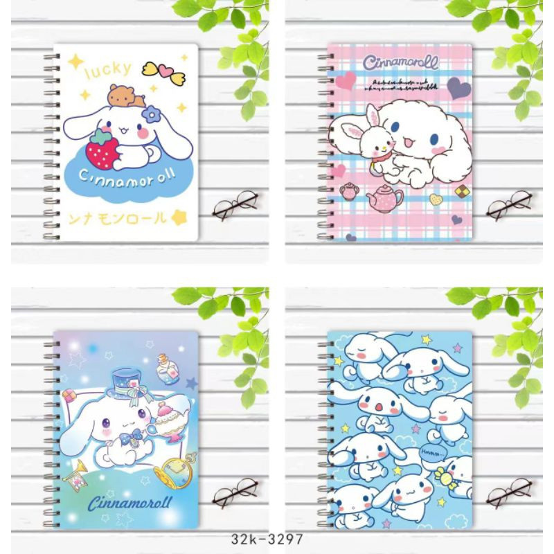 

4PCS - Notebook Buku Catatan A5 Ring Motif Kartun Lucu Buku Tulis Karakter Lucu Isi 60 Halaman Notebook Ring 4pcs