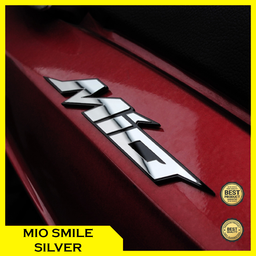TERMURAH 2PCS EMBLEM MIO TIMBUL 3D LOGO MIO JAPAN EMBLEM MIO TIMBUL LOGO MIO SPORTY STIKER MIO STRIP